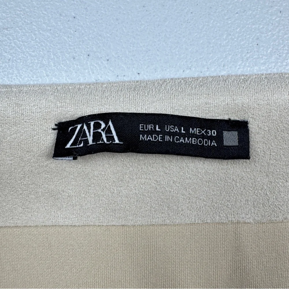 Zara Mini Skirt Womens‎ Large L Cream Aline Skirt